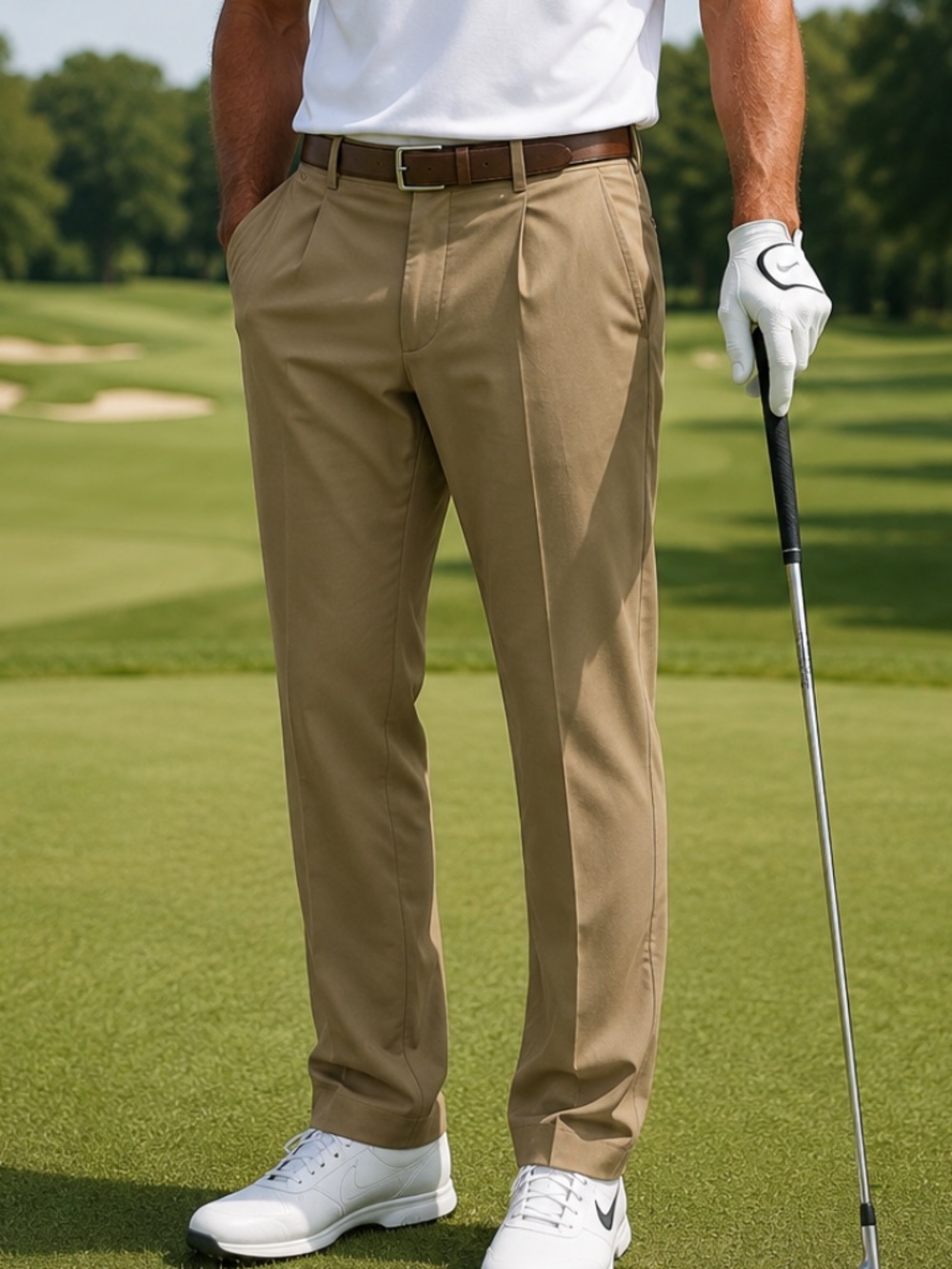 Nike Golf Dri-Fit Khaki Pants Men's 36x32 Flat Front
